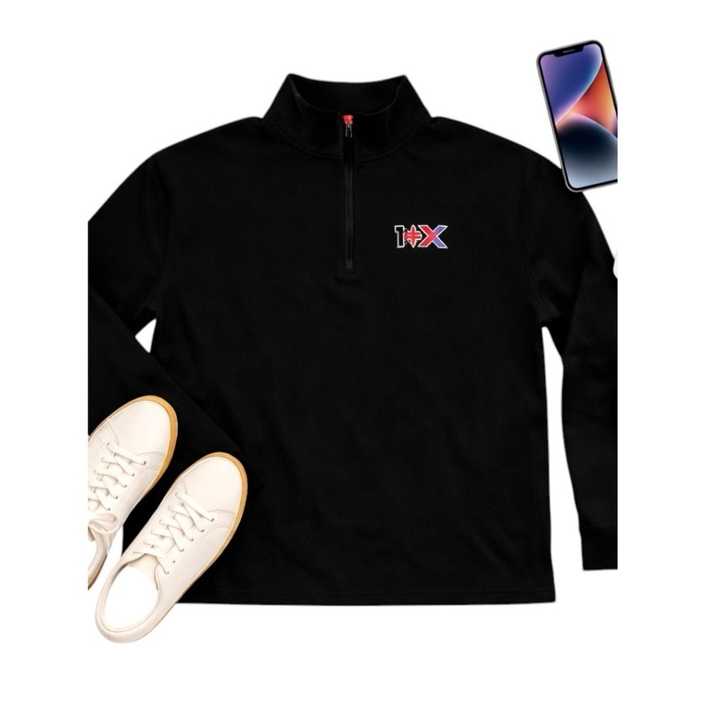 IOX Black Quarter Zip Pullover Men's Medium Performance Golf Athletic Shirt Top - Picture 12 of 12